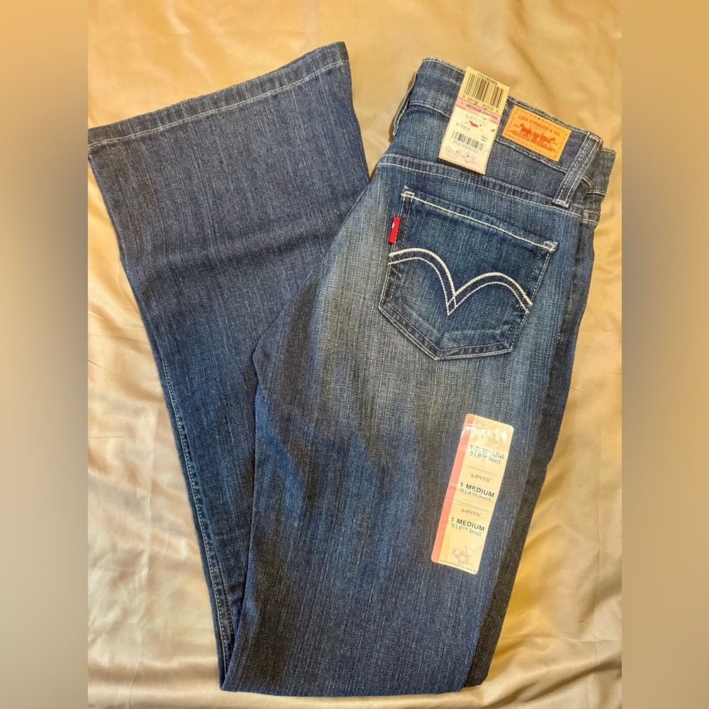 Levi's 518 Blue Boot Cut Jeans Low Rise 1 Medium Juniors/Women - Picture 5 of 12